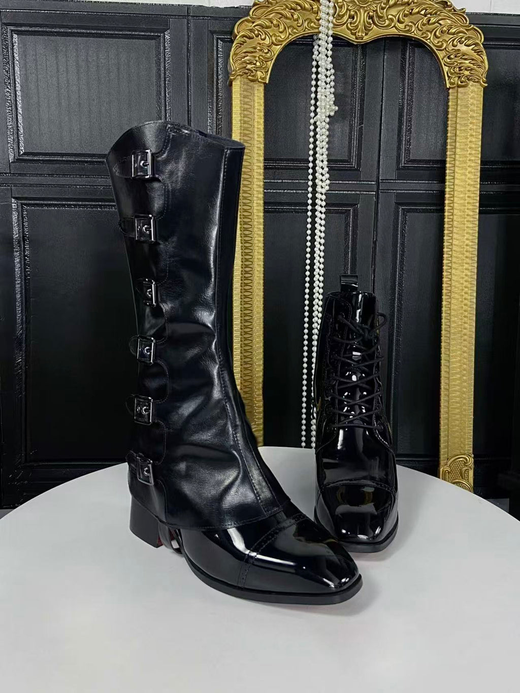 Eclipse-Multi-Buckle Punk Detachable Boot Shafts