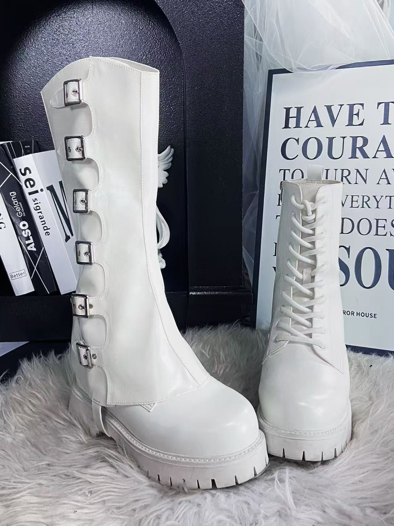 Eclipse-Multi-Buckle Punk Detachable Boot Shafts