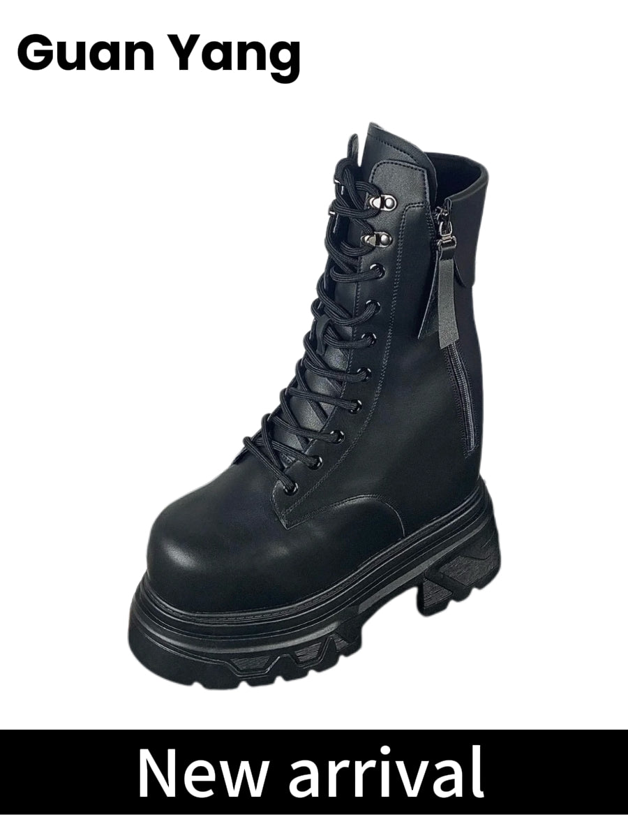 Alpha-20cm (7.9") Hidden Rise Matte Tactical Platform Boots
