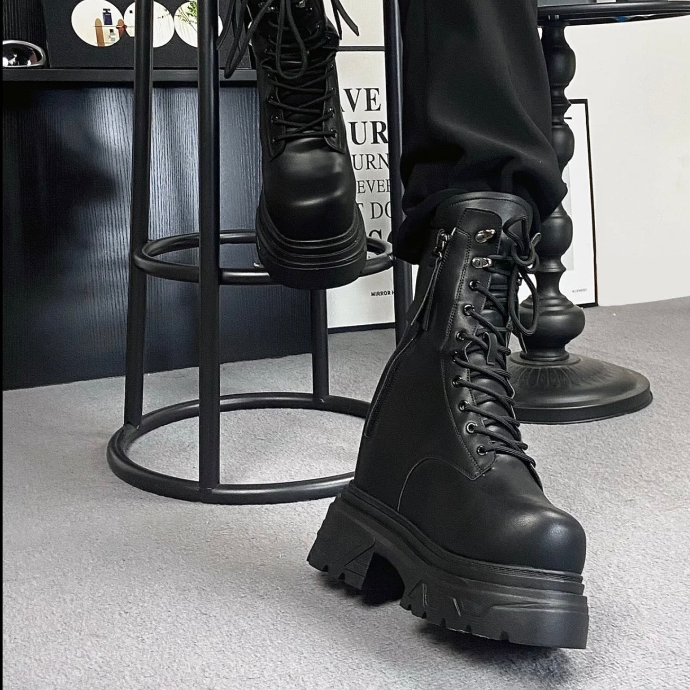 Alpha-20cm (7.9") Hidden Rise Matte Tactical Platform Boots