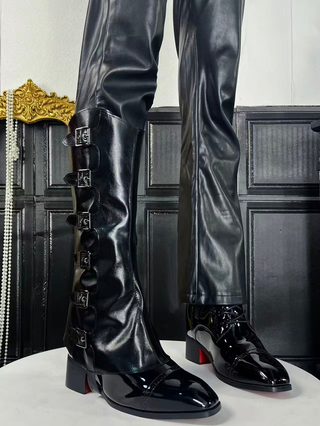 Eclipse-Multi-Buckle Punk Detachable Boot Shafts