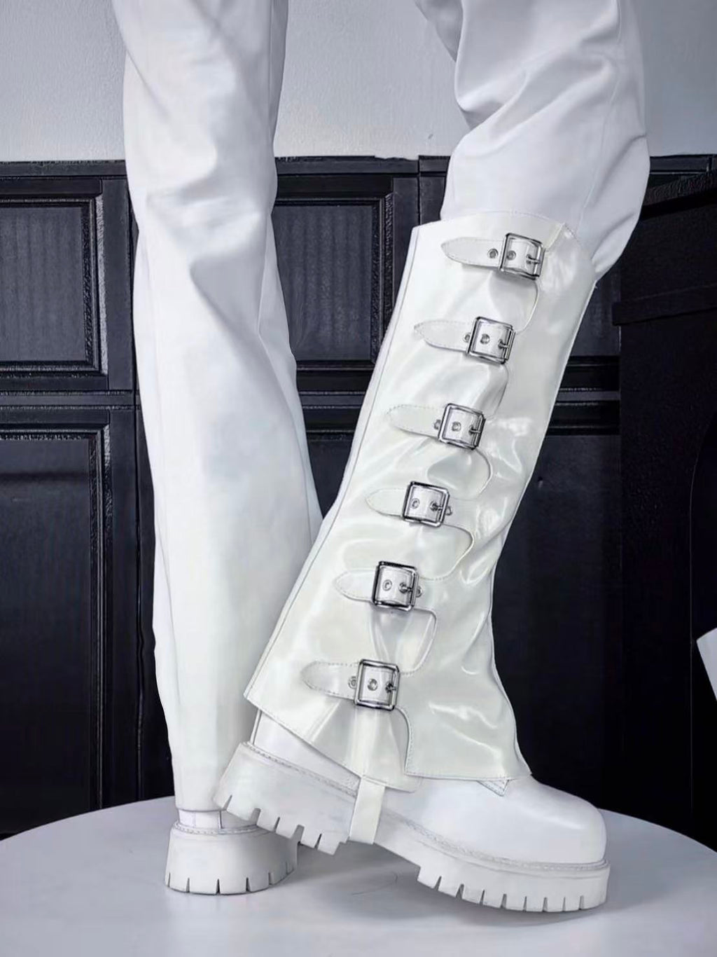 Eclipse-Multi-Buckle Punk Detachable Boot Shafts