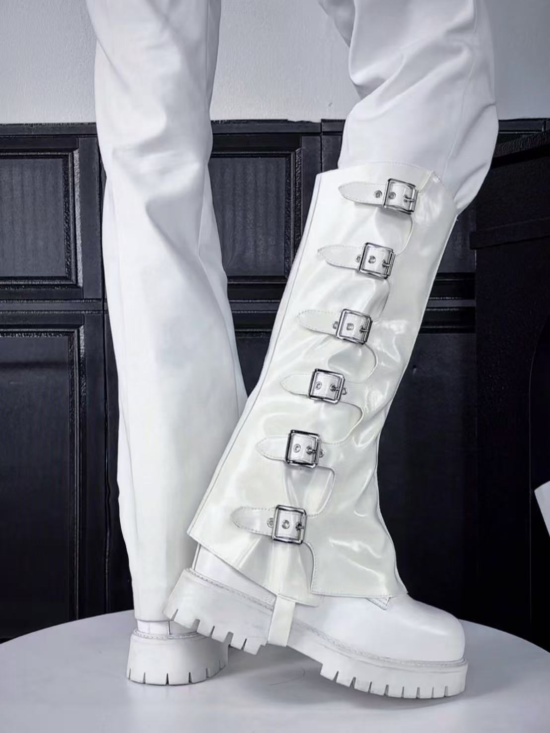 Eclipse-Multi-Buckle Punk Detachable Boot Shafts