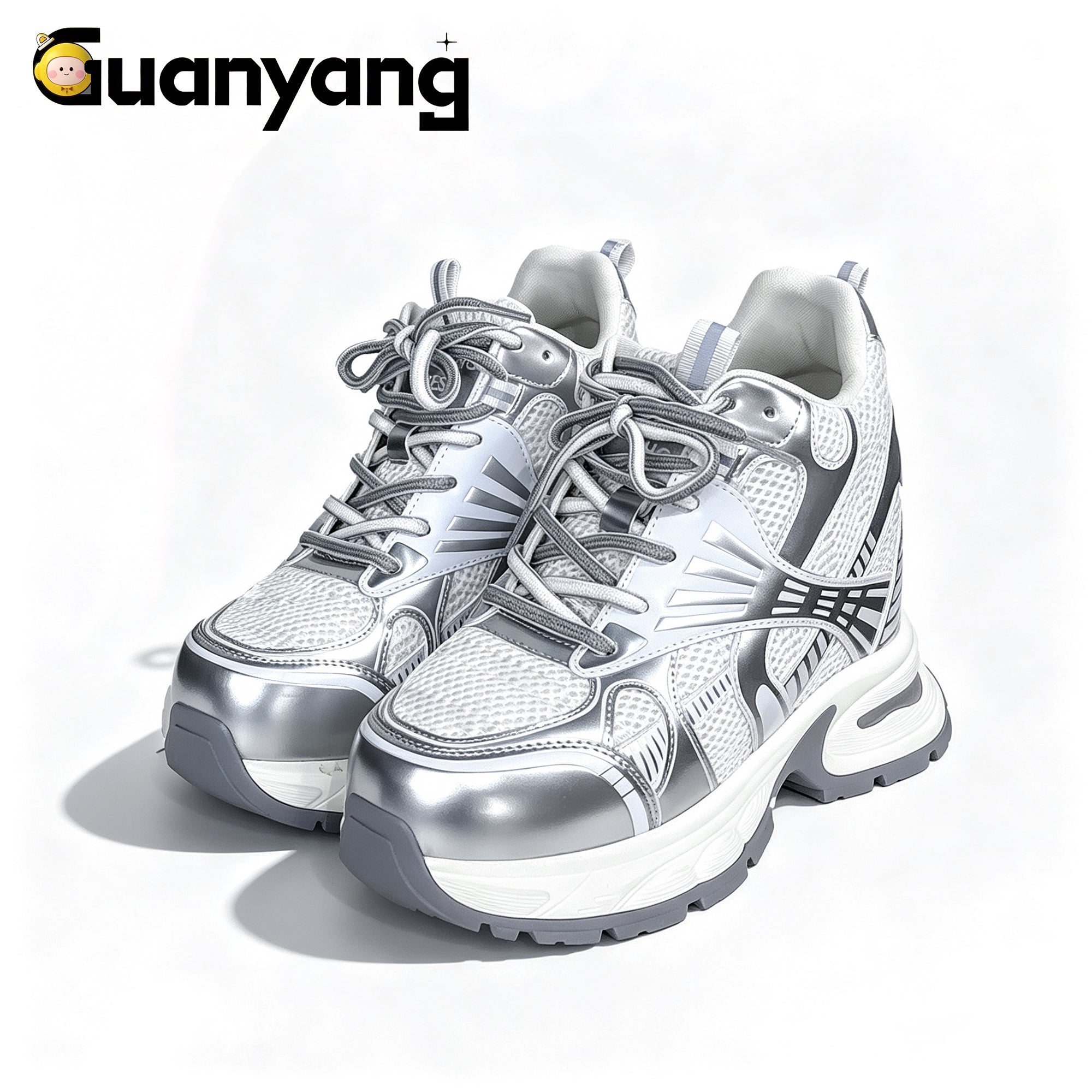 Nova-12cm (4.7") Breathable Mesh Hidden Rise Chunky Sneakers
