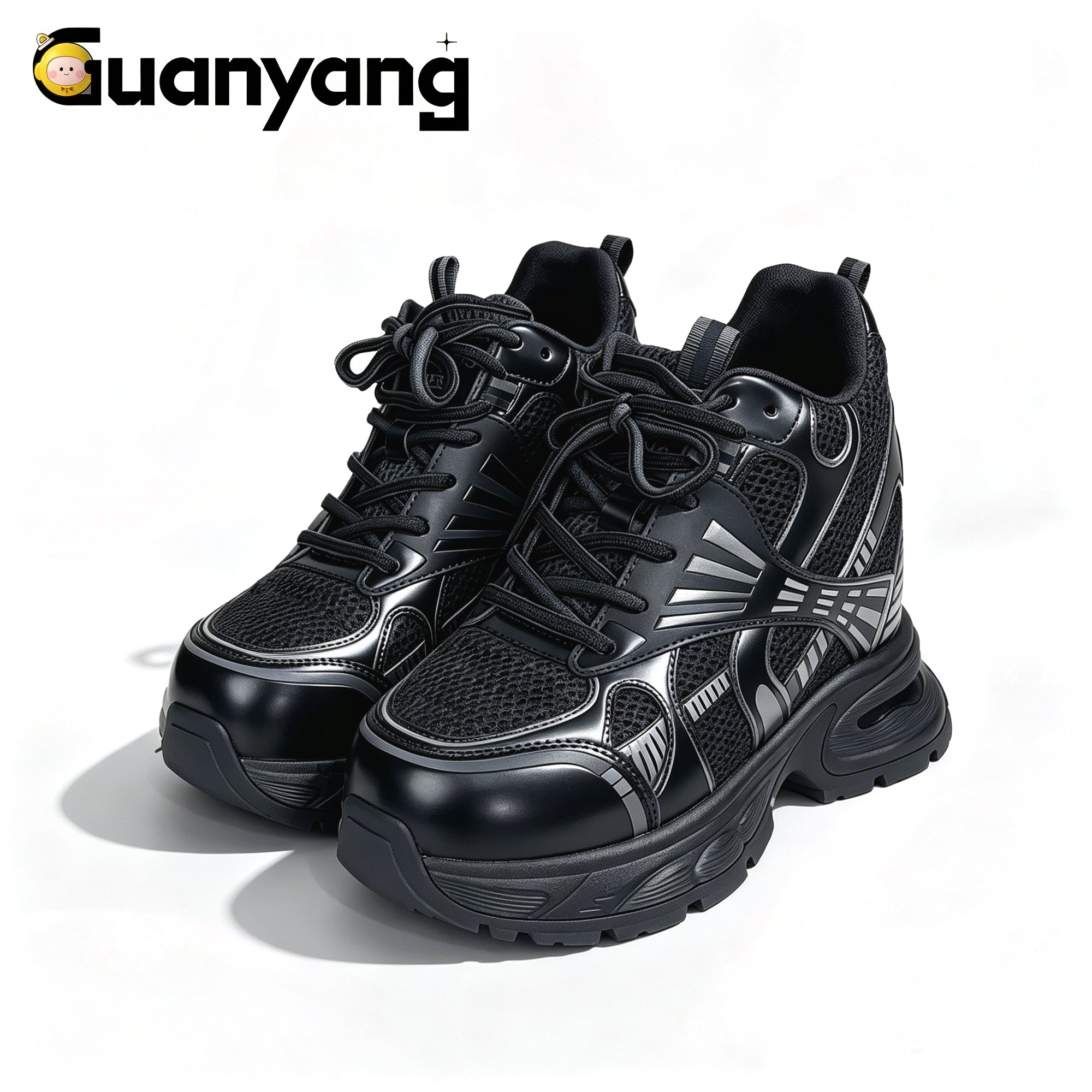 Nova-12cm (4.7") Breathable Mesh Hidden Rise Chunky Sneakers